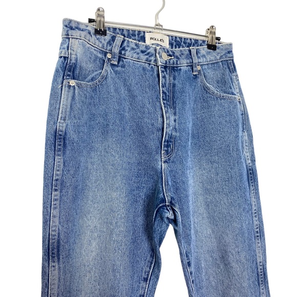 Rolla’s High Rise Relaxed Dusters Medium Wash Straight - Picture 2 of 7